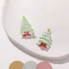 Joias Zhenwu Série de Natal Sinfonia de Gota de Óleo Árvore de Natal Acessórios de Resina Brincos DIY Grampos de Cabelo Materiais para Capa de Celular