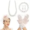 Amazon Malla Sombrero Pequeño Headwear Set de 5 Piezas para Fiesta de Té de Mujeres Accesorios para el Cabello Sombrero de Velillo Retro Set de Pasador de Pelo Aro para el Cabello