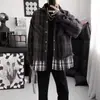 Chaqueta tejida de cuadros tipo tweed, falso dos piezas, para hombre, marca de tendencia con diseño inspirado en Instagram, prenda exterior casual y elegante de nicho