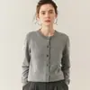 Novo Suéter de Caxemira para Bebê Outono e Inverno para Mulheres, Cardigã Espesso com Gola Redonda, Camada Base Tricotada, Suéter Quente para Mulheres