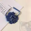 Colar de flor grande de rosa em jeans acessórios colar garota popular flor vintage