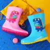 Botas de lluvia de caña media para niños Niños Niñas estudiantes de primaria forradas de polar cálidas zapatos de agua para bebé antideslizantes impermeables de algodón botas de lluvia
