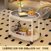 Mesa auxiliar con carrito de cristal móvil, Mesa de centro pequeña para sofá de sala de estar, Estante de almacenamiento, Mesita de noche de dormitorio de lujo ligero estilo francés