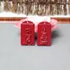 Pingentes de Tag de Cinnabar com os Doze Signos do Zodíaco e Oito Deuses Guardiões Atacado Areia de Cristal Vermelho de Alto Teor Pingentes de Buda dos Anos de Nascimento do Zodíaco