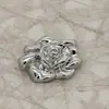 Botones metálicos de rosa tridimensional estilo francés de 18/28/55 mm para blusas, abrigos de piel y chaquetas con adornos florales decorativos