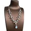 Collar Pendientes Flor Fría Gota de Agua Coreanos Lujo Accesible Celebridad Aliento de Bebé Moda Traje de Vestir de Noche de Gama Alta