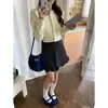 3º Manhã Outono Novo Estilo Coreano Suave Gola Redonda Torcido Manga Longa Cardigã de Tricô ZY4402
