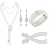 Novedad Transfronteriza Fiesta de Bodas Joyería Fina de Perlas Moda Europea y Americana Ol Elegante Set de Accesorios de Collar de Perlas