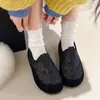 Zapatos de Moda para Mujer Otoño Invierno Nuevos Simples Suela Suave Con Forro de Terciopelo Cálidos para Mujer 2026 Antideslizantes Sin Cordones Fondo Plano Zapatos para Madre