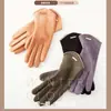 Luvas Quentes de Inverno com Ponta Touchscreen, Luvas de Ciclismo com Forro de Fleece à Prova de Vento, Luvas de Camurça, Luvas para Estudantes, Esqui, Montaria, Mulheres