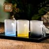 Taza Europea con Patrón Vertical de Labios y Asa Aislada Rayas de Vidrio Hotel Taza para Enjuague Bucal Mate Pareja Vasos de Jugo Gradiente