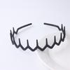Moda Cabelo Prensado Masculino Esportes Headband Simples Onda Traseira Cabeça Preto Denteado Onda Feminino Acessórios Para Cabelo Facial