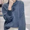 Nuevo jersey de cuello semi-alto 2026 estilo coreano de punto para mujer, corte holgado, top de punto casual para otoño e invierno