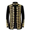 Roupa Masculina de Palácio com Incrustações de Ouro Vestido Aristocrático Gótico Retrô Jaqueta com Fivela Feita à Mão Roupa para Apresentação de Palco Juventude