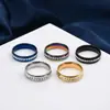 Anillo de Diamantes Personalizado de una Sola Fila con Incrustaciones de Estrellas para Hombre y Mujer, Lujo Accesible Ins, Joyería de Acero al Titanio para Pareja que No se Desvanece al Por Mayor