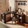 Escritorio Estilo Medieval para Uso Doméstico, Escritorio de Computadora Retro Semi-Cerrado, Tocador de Esquina para Habitación de Niñas, Mesa con Gabinete de Almacenamiento Integrado