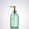 Botella de Lavado de Manos de Rayas Verticales de Alta Calidad, Vidrio Espeso, Botella Dispensadora Multifuncional para Loción y Gel de Ducha, Botella de Vidrio Resistente a la Humedad y al Calor