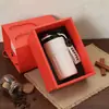 Taza de café de acero inoxidable 316, gran capacidad, portátil con correa para llevar, diseño elegante, adecuada tanto para hombres como para mujeres, forma octagonal