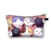 Nova Bolsa de Maquiagem Fofa de Gato para Mulheres Estilo Europeu e Americano Poliéster Grande Capacidade Bolsa de Mão Impressão Digital Bolsa de Lavar