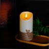 Vela LED oscilante con mecha, cuerda de cáñamo atada a mano, lámpara de vela electrónica, simulación de ABS, vela falsa, decoración de boda