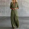 Verão 2026 Novo Vestido Moda Cruzada Feminino Casual Soltinho Cor Sólida Botões Bolso Vestido Camisa