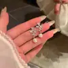 Pendientes Minimalistas de Ojo de Gato con Forma de Corazón y Trébol, Moda de Nicho, Estilo Trendy de Influencer, Pendientes Versátiles de Alta Gama para la Personalidad Femenina