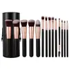 Set de 14 Brochas de Maquillaje Transfronterizo, Brocha para Polvos de Gama Alta, Brocha para Base, Brocha de Cerdas Suaves, Set de Brochas de Maquillaje Amazon