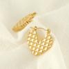 Pendientes de acero inoxidable con forma de corazón y cuentas redondas para mujer, de estilo transfronterizo entre Europa y Estados Unidos, con temperamento versátil y creativo.