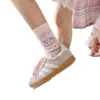 Meias Listradas Dopamina Versáteis para Primavera e Verão, Meias Tendência Estilo Britânico Fair Isle, Meias Jovens de Cano Médio para Primavera e Verão