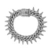 Europa e Estados Unidos mais vendidos 20mm espinhos com espinhos e diamantes corrente cubana rock rap marca de moda hip-hop liga de zinco colar fábrica