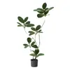 Árbol de Goma Simulación Planta Verde Planta Falsa Sala de Estar Lujo Ligero Flor Biónica Árbol Decorativo Interior Planta Grande en Maceta Adorno de Piso