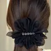 Presilha Flor de Rede Tipo Coreano para Mulheres, Alta Qualidade, Torção, Parte de Trás da Cabeça, Pinça Tubarão, Meio Preso, Grampo Vertical