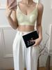 Ropa interior fina de verano sin marcas para mujer, pecho grande que muestra pecho pequeño, sujetador suave sin aros con orejas de conejo y antigolpes.