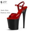 Sexy 20cm Apricot Light Paint Super Salto Alto Hate Sky High Plataforma Impermeável Pole Dance Performance Sandálias Tamanho Grande 43