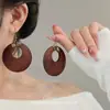 Pendientes de Aro Calados de Madera Retro Bohemio, Ganchos de Aro Grandes Exagerados, Pendientes Únicos de Gama Alta de Nicho