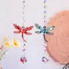 Atrapasoles Decoración de Jardín Mariposa Libélula Campana de Viento Incrustada de Diamantes Colgante Cruzado Suministro Transfronterizo Rejilla de Cuerno Colgante de Cristal