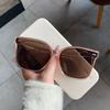 Gafas de Sol Naranja Té Vintage para Mujer Celebridad de Internet Fotografía Callejera Gafas de Montura Grande Estilo Coreano Uña Cruzada Gafas Anti-UV Modernas
