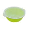 Cesta de Almacenamiento de Cocina de Doble Capa Cesta de Almacenamiento de Verduras y Frutas Redonda Grande Cesta Escurridora Cesta para Lavar Arroz y Verduras