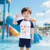 Traje de Baño para Niños Conjunto de Dos Piezas para Niños con Estampado de Dibujos Animados, Transpirable de Secado Rápido para Aguas Termales