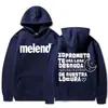 Moletom com Estampa de Carta da Turnê do Álbum do Rapper Melendi Unissex Harajuku Streetwear Hip-Hop