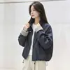 Chaqueta corta de cuello alto para mujer, nuevo estilo principios de otoño 2026, popular este año, holgada y versátil, adecuada para figuras petite
