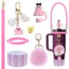 Conjunto Personalizado de Tampa de Silicone para Copo Stanley de Halloween com Corda de Mão Love e Pingente de Abóbora Fantasma