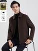 Nueva chaqueta de lana de doble cara para hombre, chaqueta gruesa con solapa, forro de plumón de invierno, cálida para papá de mediana edad.