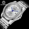 Reloj Mecánico Totalmente Automático de la Marca Ochstin para Hombre con Calendario, Correa de Acero Luminosa, Reloj Mecánico de Negocios para Hombre