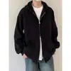 Cárdigan Casual Americano Transfronterizo para Pareja Chaqueta Versátil Nueva Sudadera con Capucha Versátil de Color Sólido Holgada Sudadera Superior para Mujer Hombre