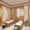 Fondo de pared de salón de belleza con centro de salud tridimensional 3D, tela de decoración retro, rejilla, papel tapiz, club de pedicura, nuevo papel tapiz de estilo chino