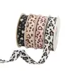 Cinta de 1.5 cm con Estampado de Corazón y Leopardo Doble Cara Europea y Americana para Lazos Hechos a Mano, Accesorios para el Cabello, Ropa, Accesorios para Empaque de Flores
