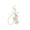 Estilo Coreano Borboleta com Diamantes Corrente de Pérolas Pingente de Chaveiro Laço Novo Criativo Luxo Leve Feminino Encanto de Bolsa Exquisito