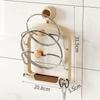 Estante para tapar ollas multicapa con ventosa, estante de pared para tabla de cortar de cocina con gancho, estante de almacenamiento multifuncional con escurridor para tabla de cortar.