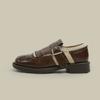 Sapatos Brock de couro genuíno estilo britânico vintage pequenos sapatos de couro mocassins sapatos femininos 2024 novo estilo sapatos slip-on